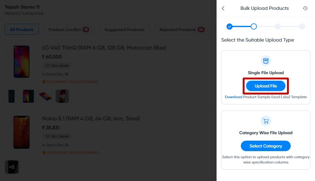 :. Justdial Seller Support - Bulk Upload Products.: